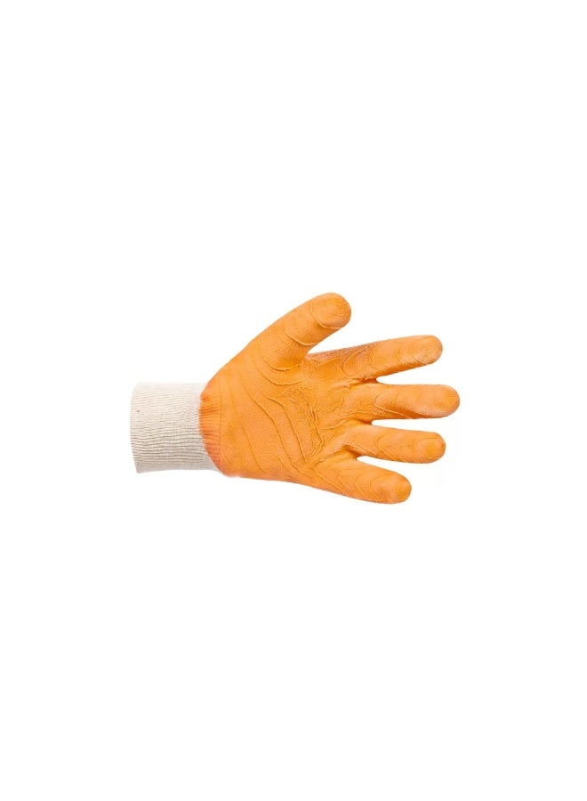 Beorol Gloves Best Once Extra - Use For Rough Construction Work, Made of Cotton / Latex, Orange Color XL - Image 2